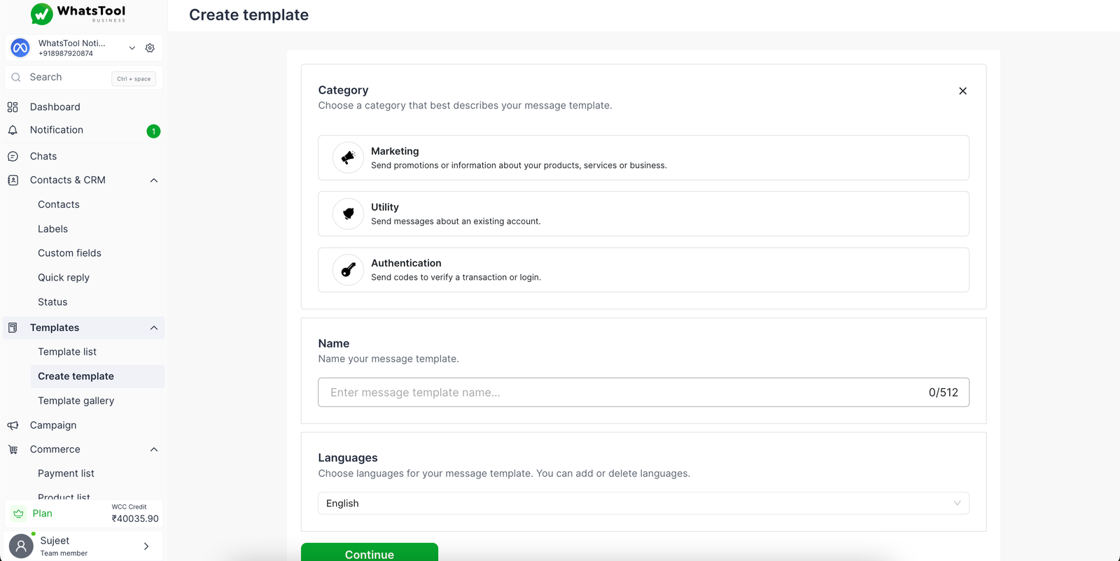 Templates Feature - WhatsApp Business API