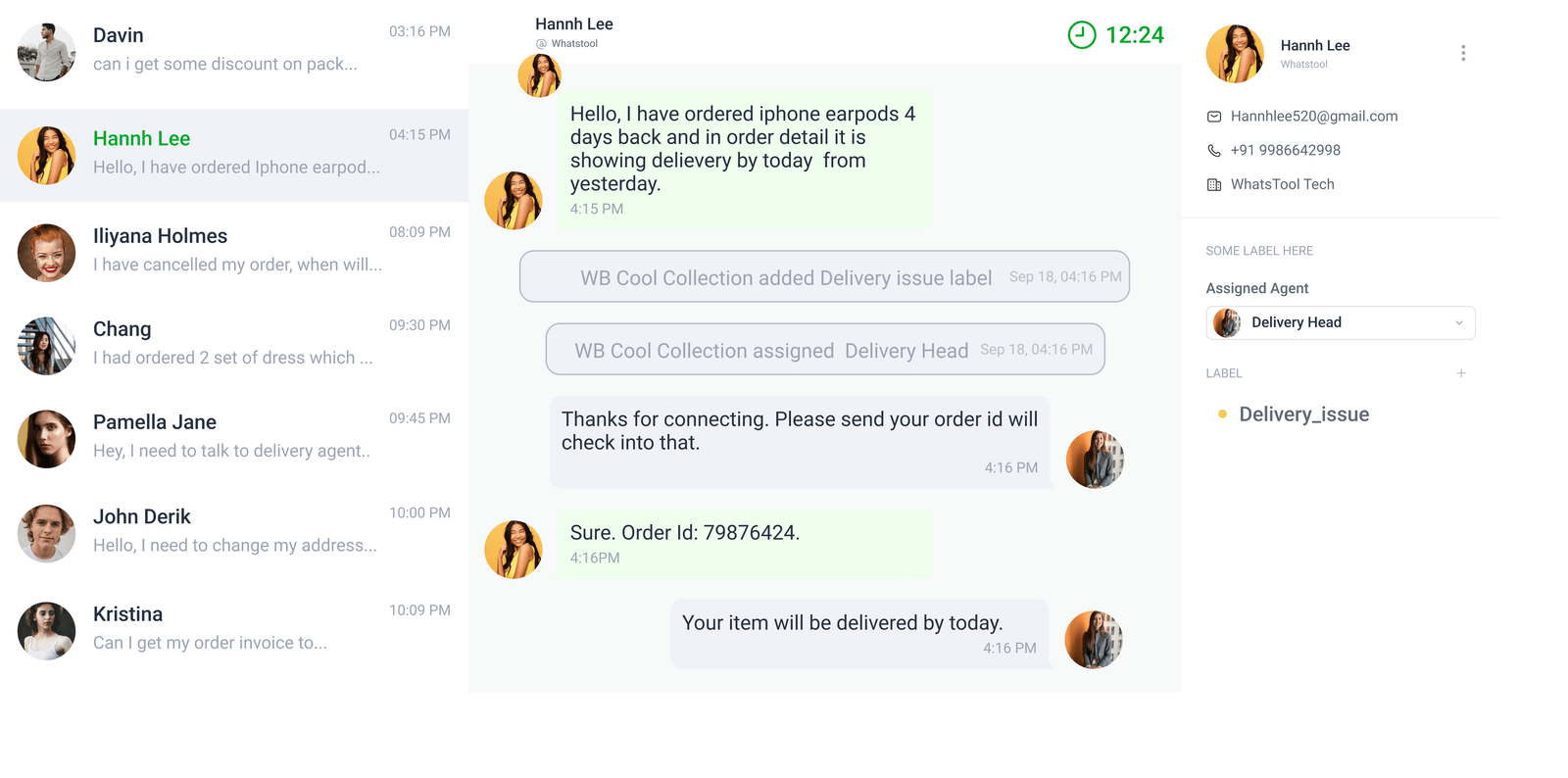 Use Team Chat to solve queries by assigning people for that particular task