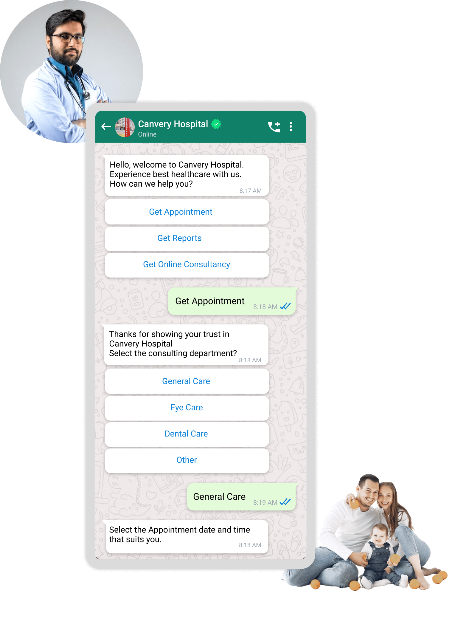 Take Appointment on WhatsApp
