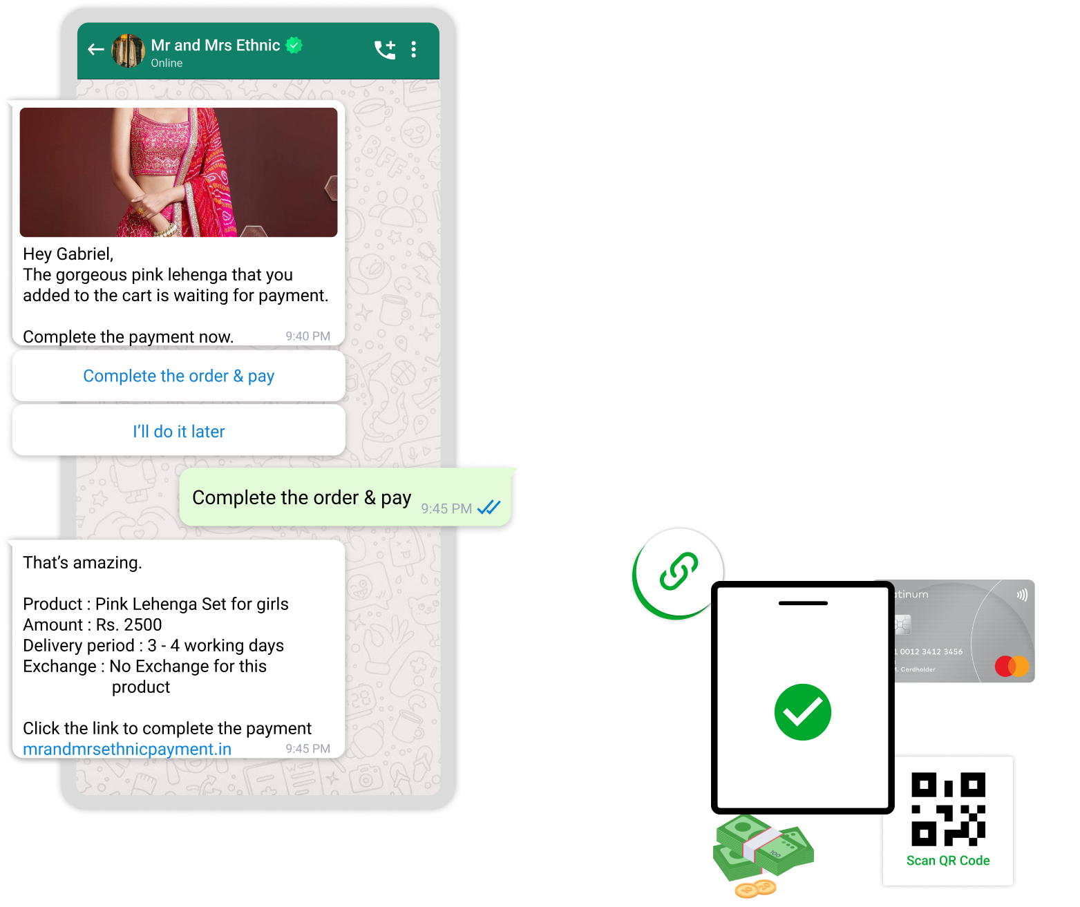 Send Payment link automatically just after the product selection